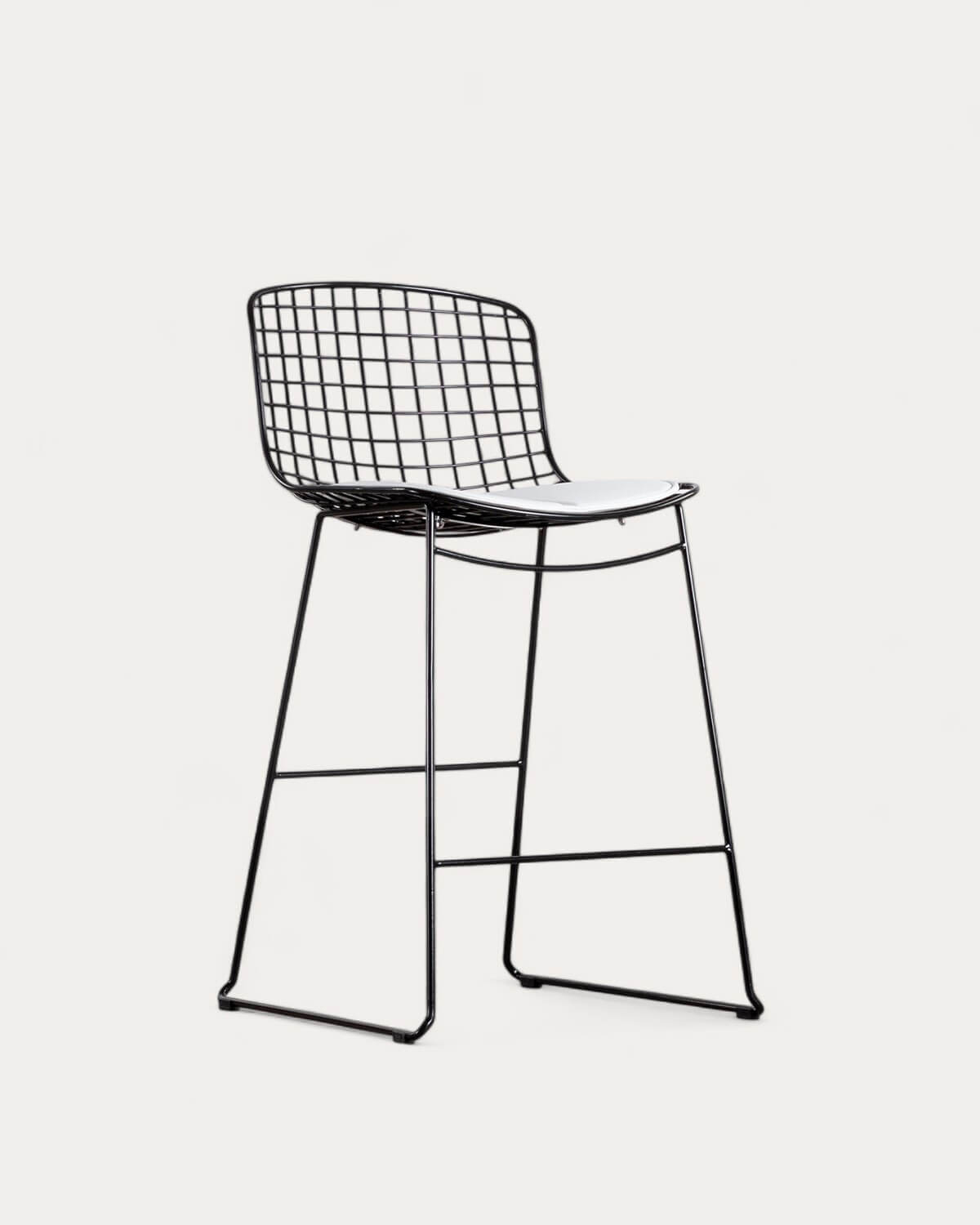 Hoher Metallhocker (66 cm) Aras mit niedriger Rückenlehne , Galeriebild 1