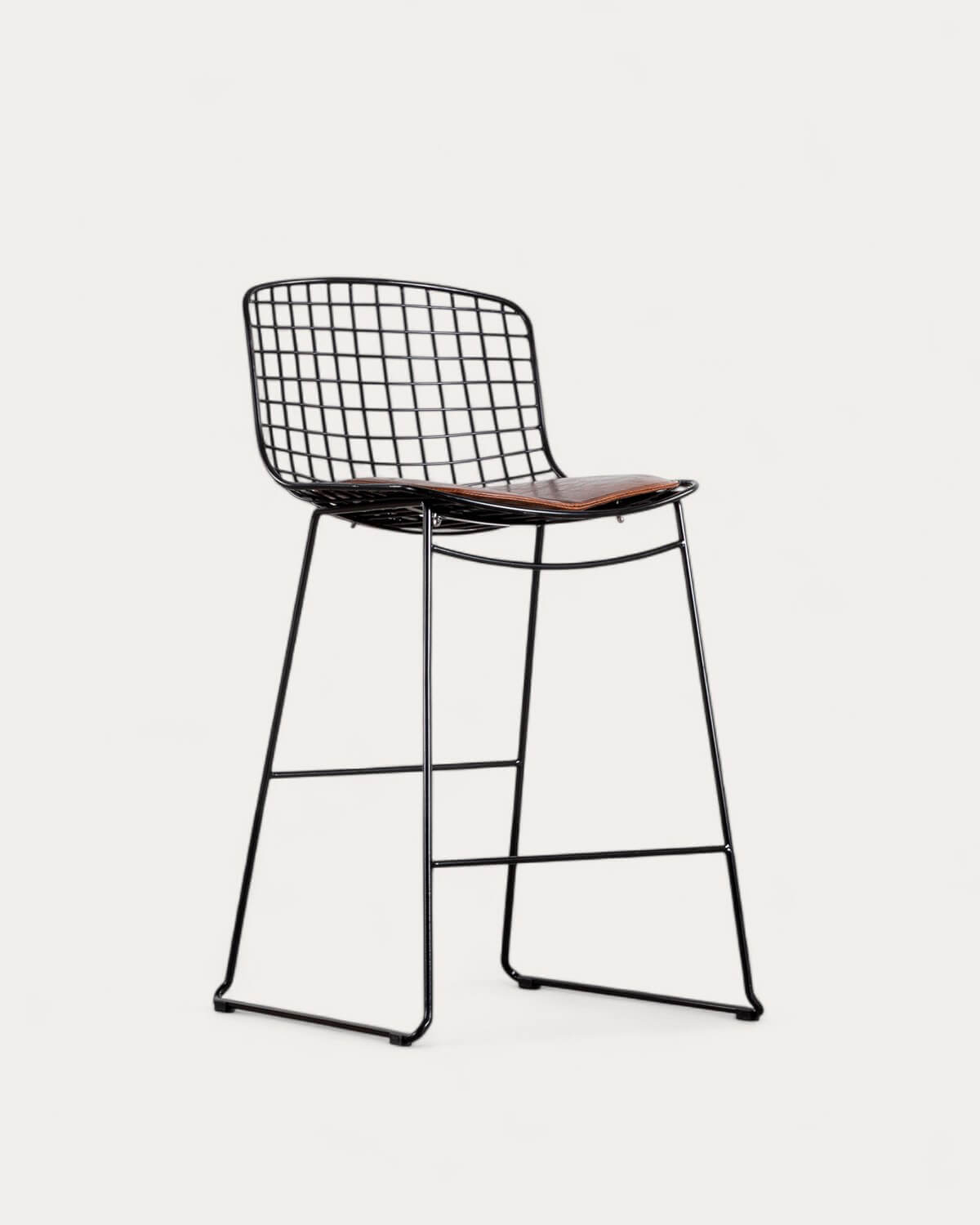 Hoher Metallhocker mit Niedriger Rückenlehne, Galeriebild 1