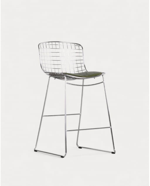 Hoher Metallhocker (66 cm) Aras mit niedriger Rückenlehne