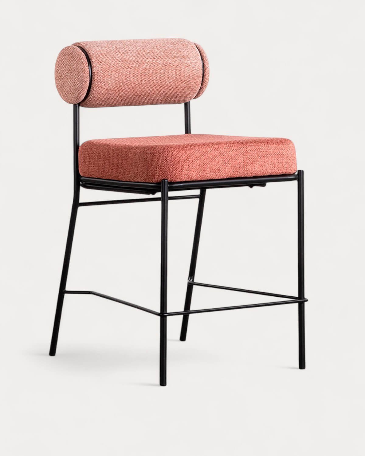 Hoher Hocker aus Stoff und Metall (64,5 cm) Elin, Galeriebild 1