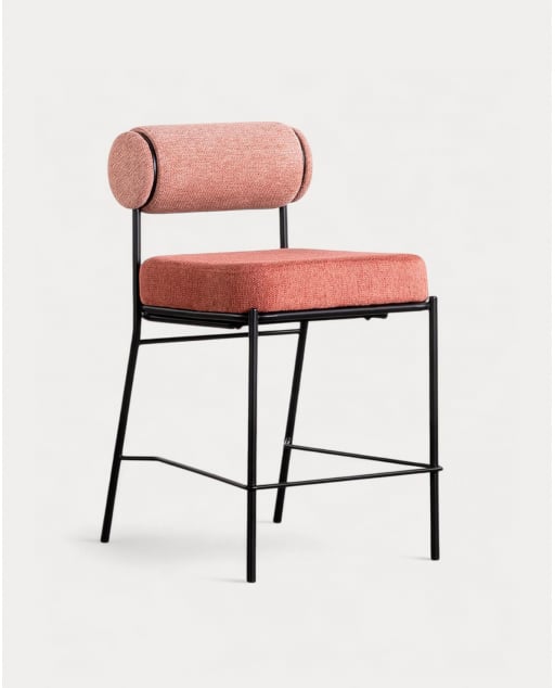 Hoher Hocker aus Stoff und Metall (64,5 cm) Elin