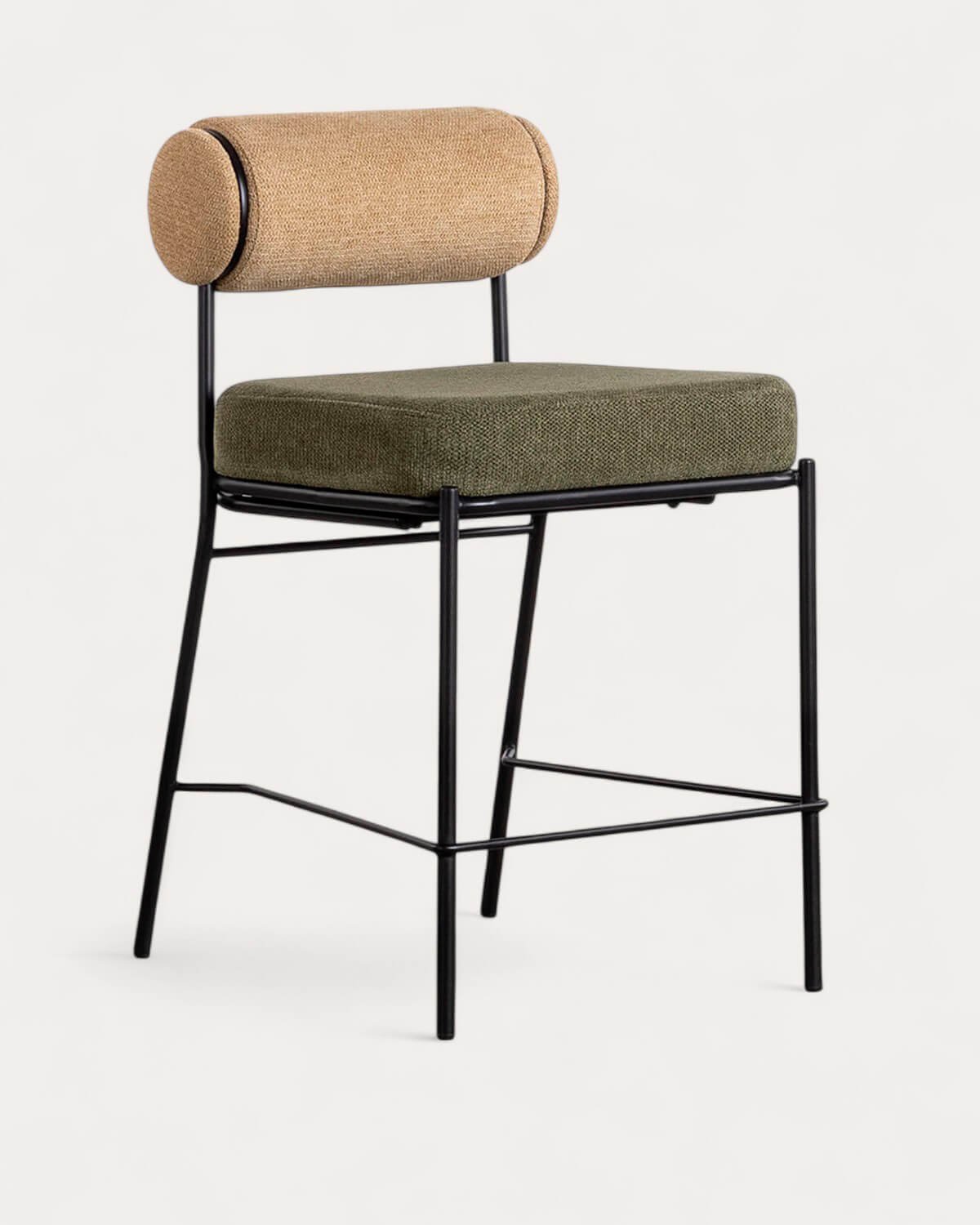 2er-Pack Hohe Hocker aus Stoff und Metall (64,5 cm) Elin, Galeriebild 1