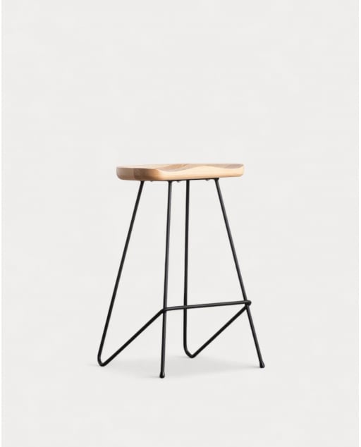 Hoher Hocker aus Holz und Metall (67,5 cm) Roses