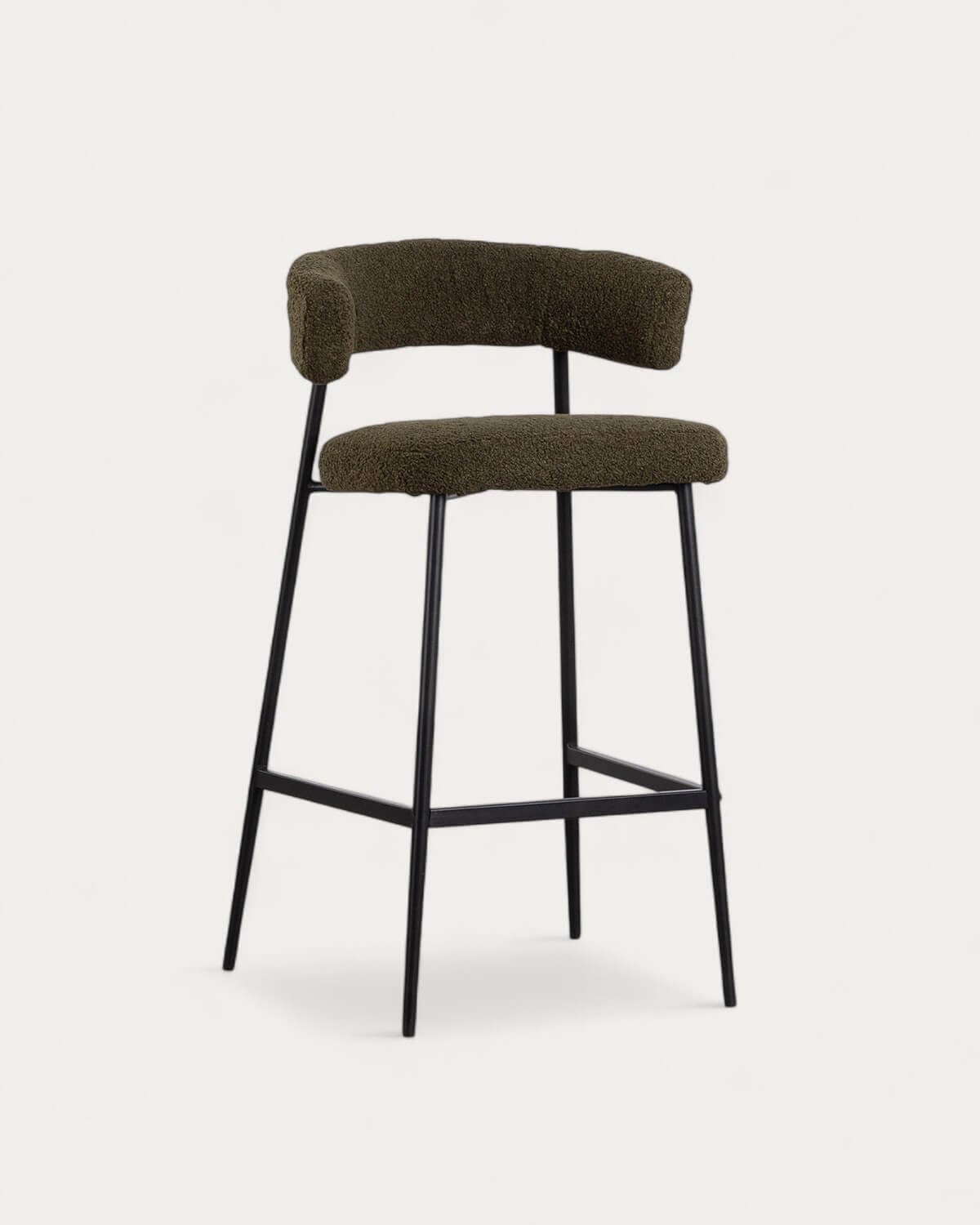 2er-Pack hohe Metallhocker (74 cm) Eloise Bouclé, Galeriebild 1