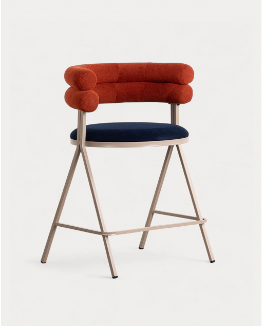 4er-Pack Barhocker aus Stoff und Metall (65 cm) Aixa
