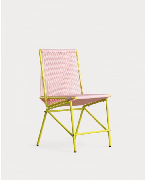 Amur Colors der 2er-Esszimmerstühle aus synthetischem Rattan und Metall