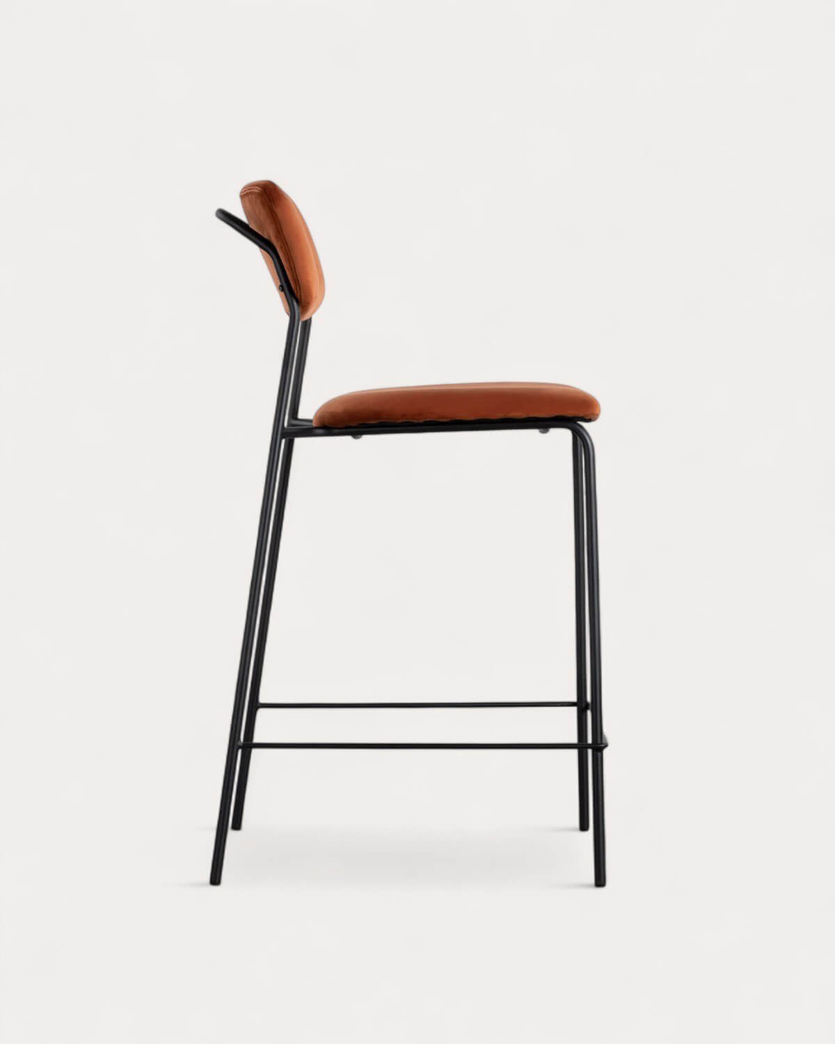 Barhocker aus Metall uns Samt (70 cm) Morgan, Galeriebild 3