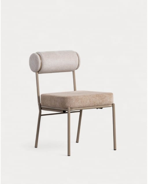 Esszimmerstuhl aus weichem Stoff und Metall Elin Soft