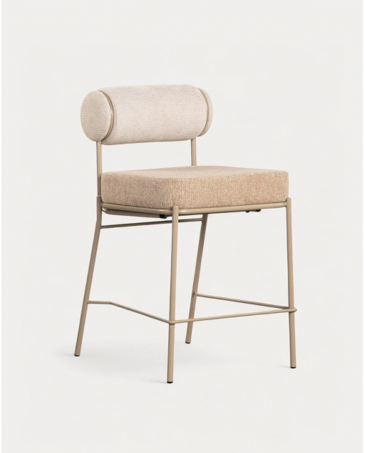 4er Pack Hohen Hockern aus Stoff und Metall (64,5 cm) Elin Soft