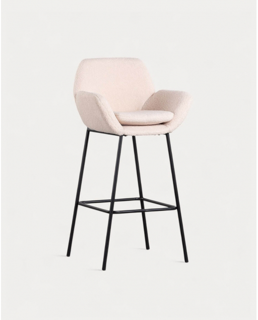 2er-Pack Hohe Metallhocker (77 cm) Eider Bouclé