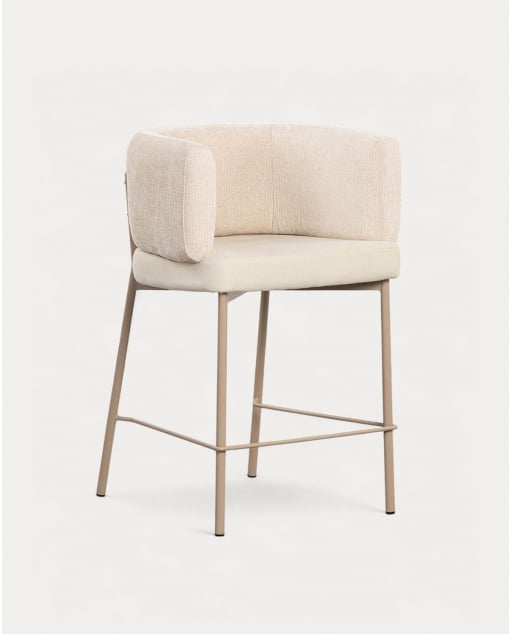 Hoher Hocker aus Stoff und Metall (64 cm) Hades Soft