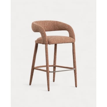 Hoher Hocker aus Stoff und Metall (75 cm) Ewen Stoff -Rot Ziegel - The Masie