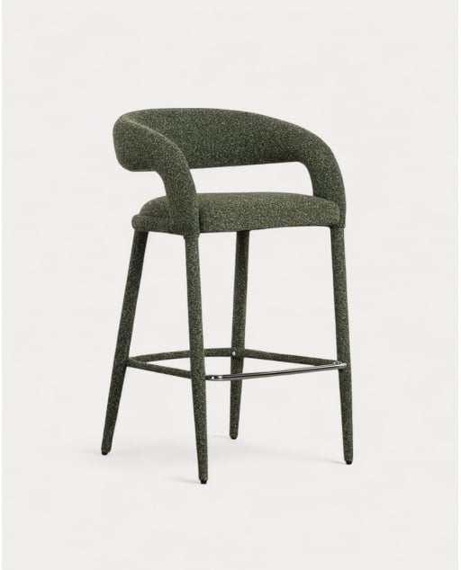 Packen Sie 2 hohe Hocker aus Stoff und Metall (75 cm) Ewen