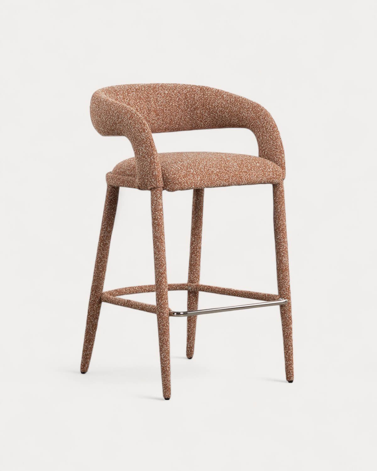 Packen Sie 4 hohe Hocker aus Stoff und Metall (75 cm) Ewen, Galeriebild 1