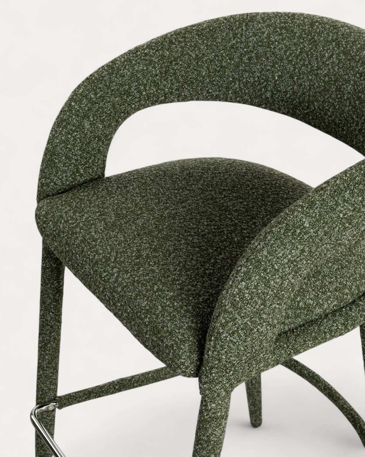 Packen Sie 4 hohe Hocker aus Stoff und Metall (75 cm) Ewen, Galeriebild 4