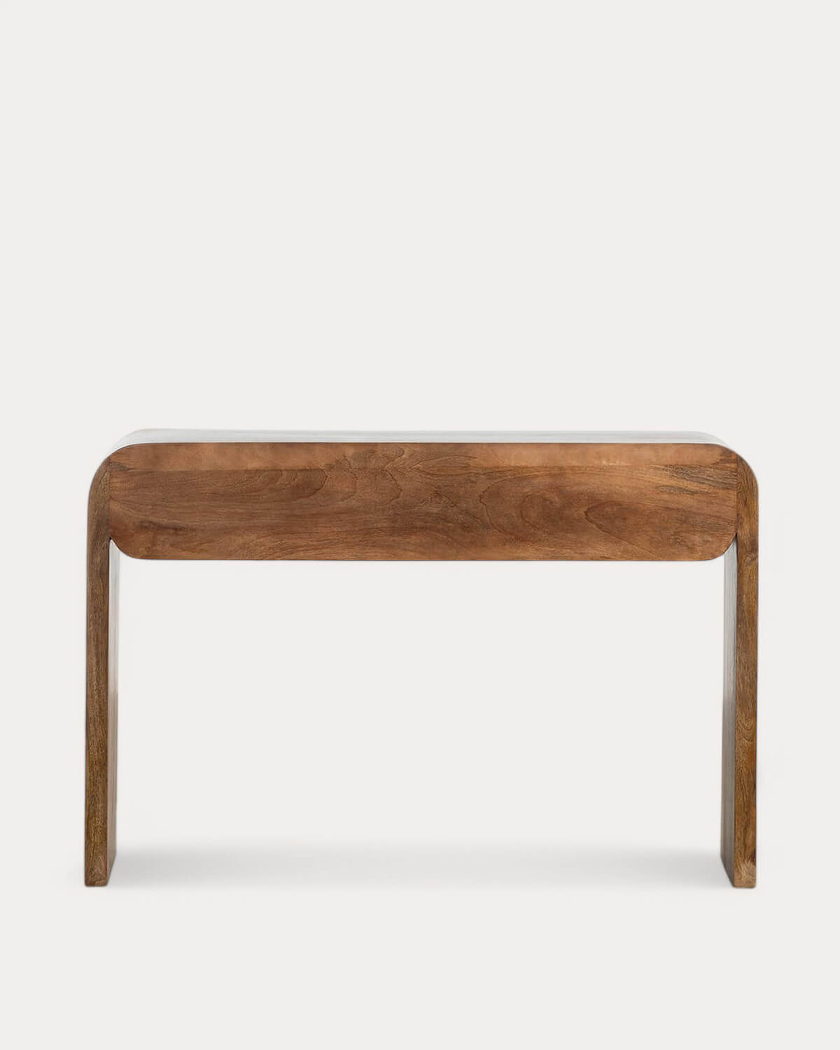 Rechteckige Flurkonsole mit 2 Schubladen 120x40 cm aus Mangoholz Vanile, Galeriebild 5