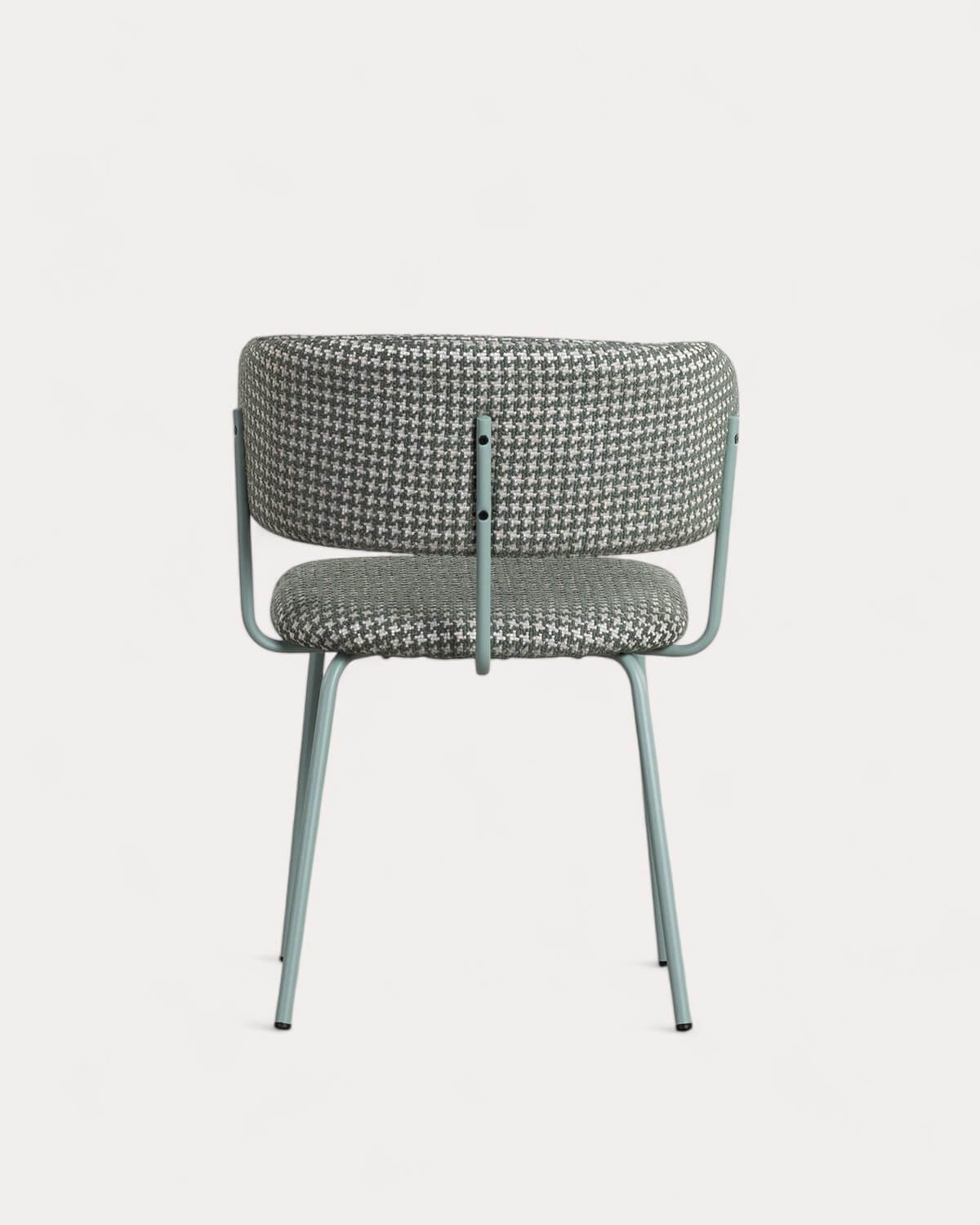 Packung mit 2 Esszimmerstühlen aus Metall und Stoff mit Bonse-Aufdruck, Galeriebild 5