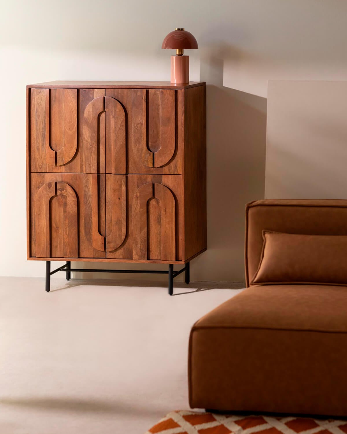 Barschrank 90x40 cm aus Mangoholz Lenan, Galeriebild 2