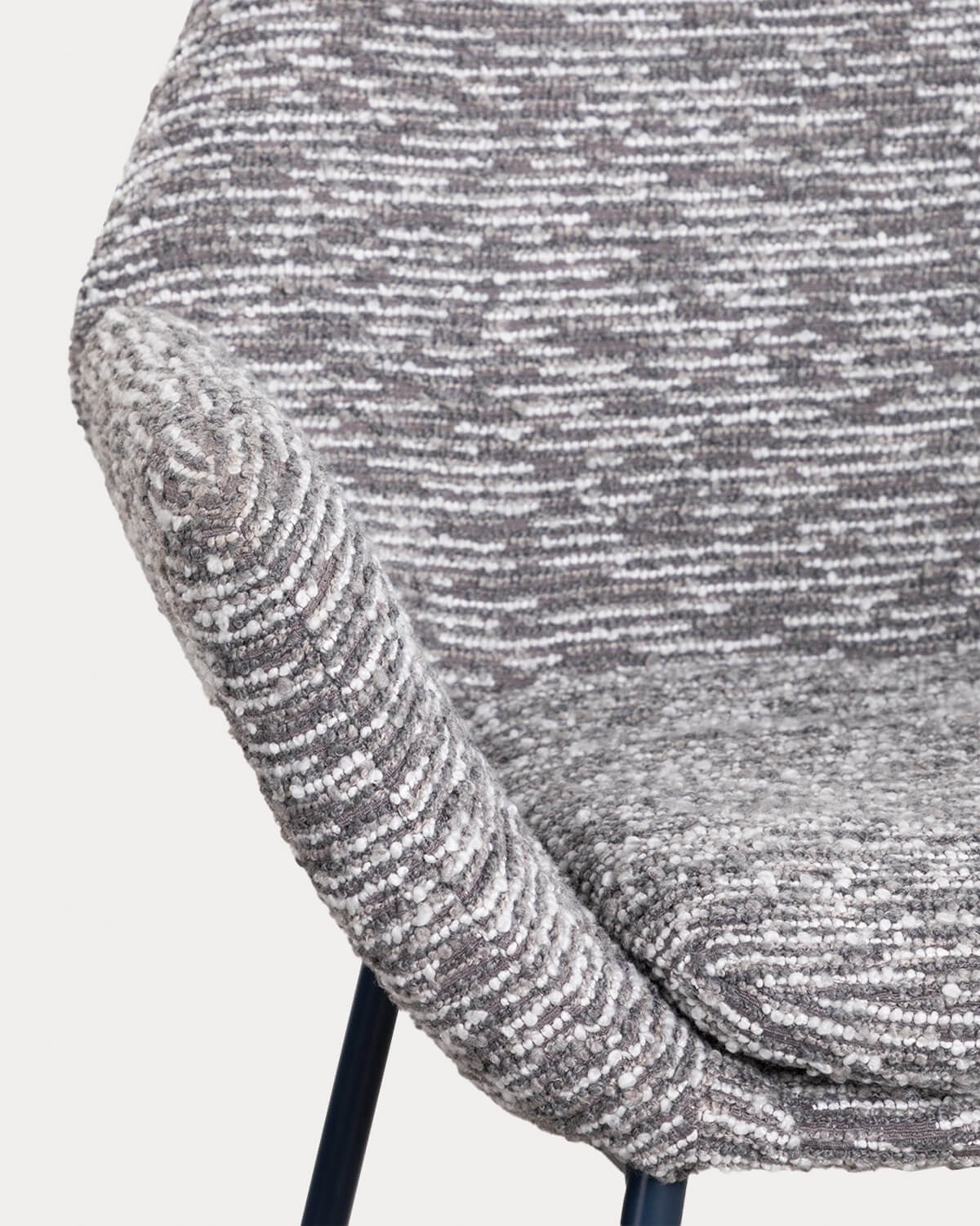 Packen Sie 4 Esszimmerstühle aus Stoff mit Aufdruck und Eider aus Metall , Galeriebild 4