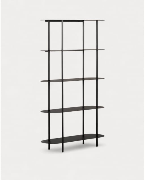 Metallregal (150,5x90 cm) Idris - Noir Obsidian