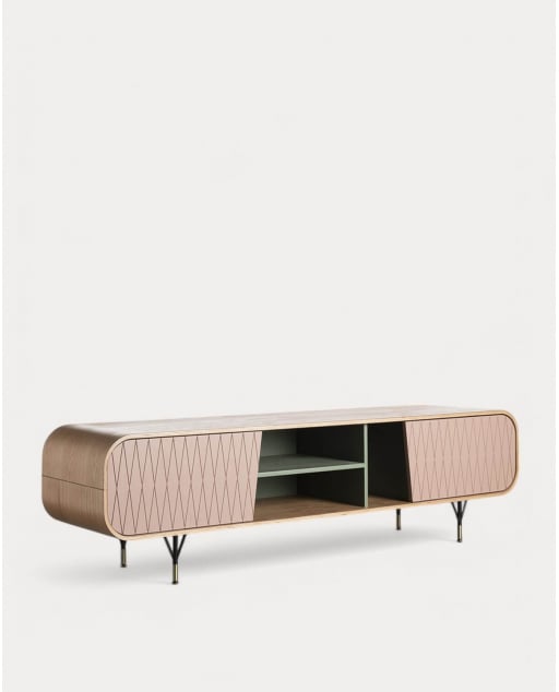 TV-Schrank aus Holz mit 2 Türen 180x45 cm Amer