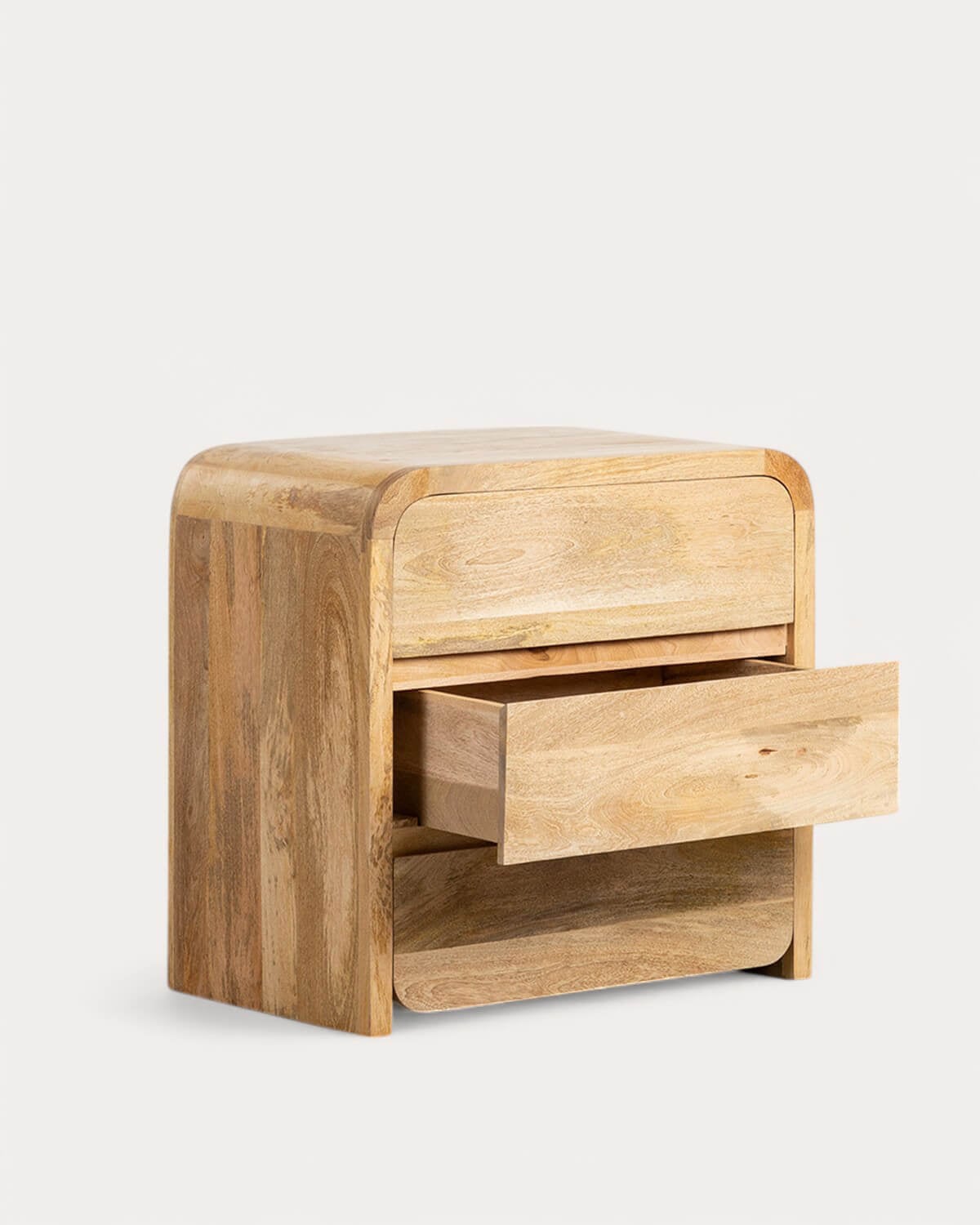 Kommode aus Mangoholz mit 3 Schubladen 80x50 cm Vanile, Galeriebild 4