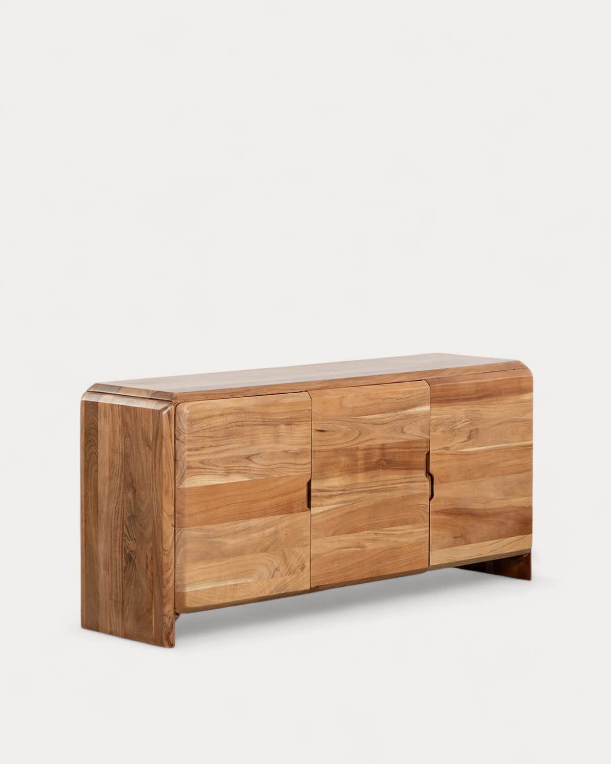 Niedriges Sideboard mit 3 Türen 165x47 cm aus Lucil-Akazienholz, Galeriebild 1