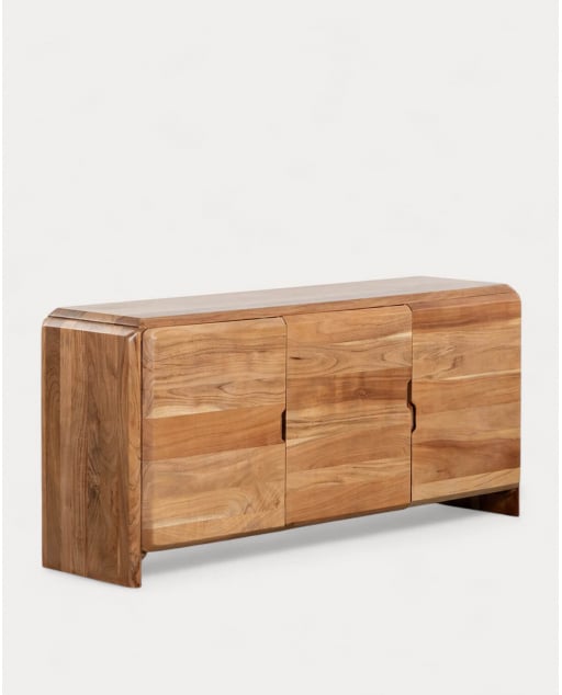Niedriges Sideboard mit 3 Türen 165x47 cm aus Lucil-Akazienholz