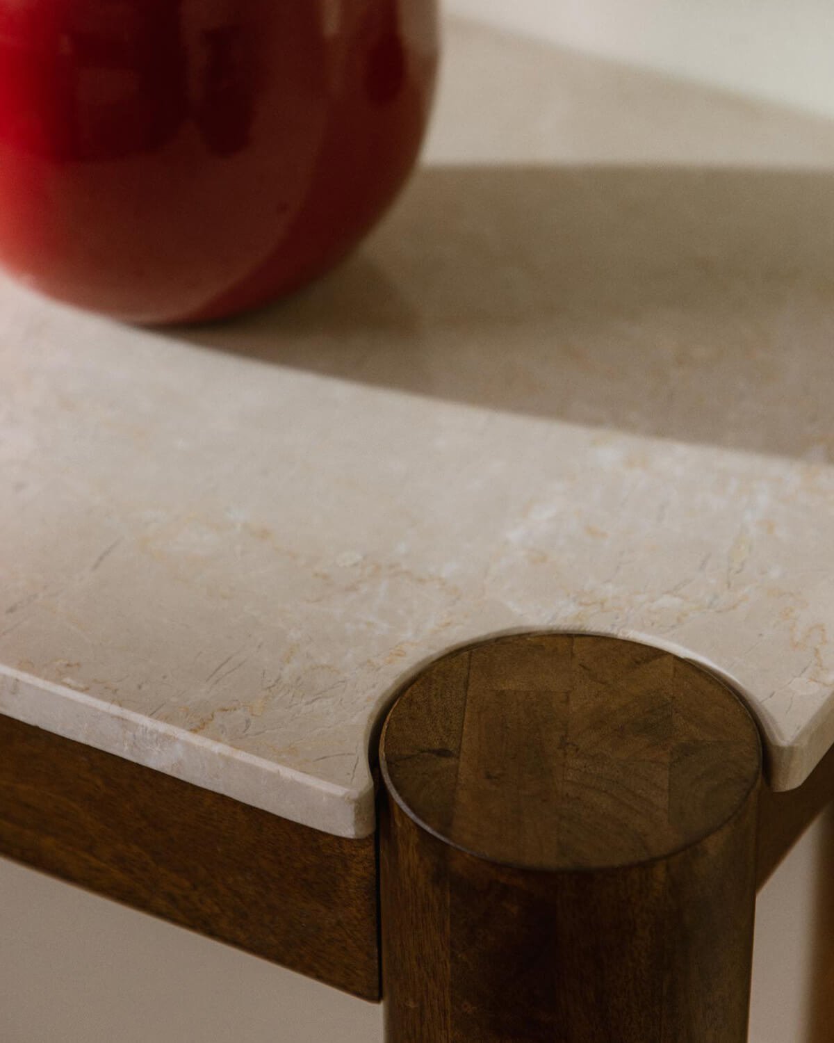 Botticino-Konsole aus Marmor und Mangoholz (120x40 cm) Dublin, Galeriebild 3