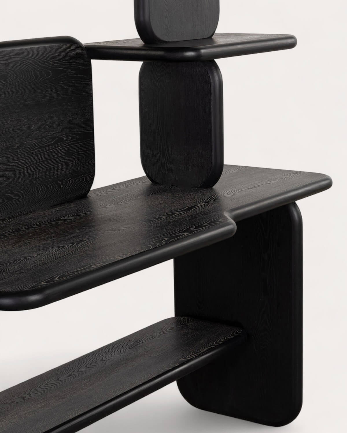 Bücherregal mit Schreibtisch aus Kiefernholz und Ulmenholz (175x60 cm) Kuroen, Galeriebild 6