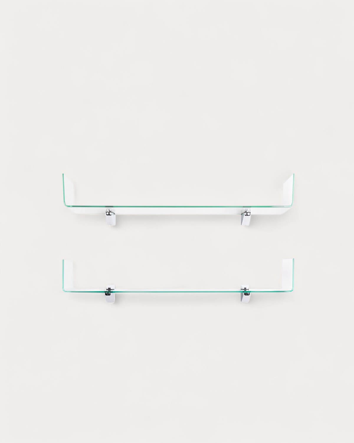 2er-Set Wandregale aus gebogenem Glas Iris, Galeriebild 1