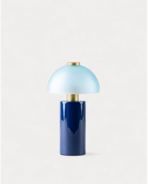 Tischlampe aus Metall und Glas (Ø19,5 cm) Seta Vidre