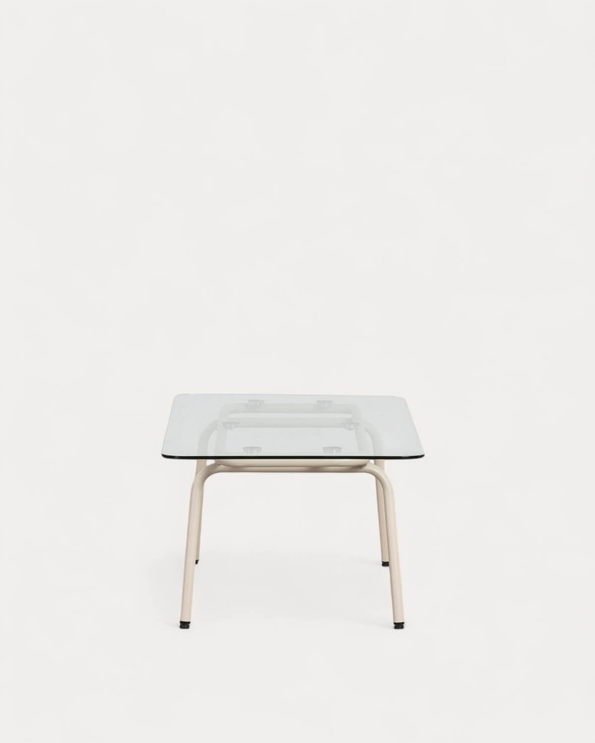 Rechteckiger Outdoor-Couchtisch aus Metall und gehärtetem Glas (120x56 cm) Xoan, Galeriebild 4