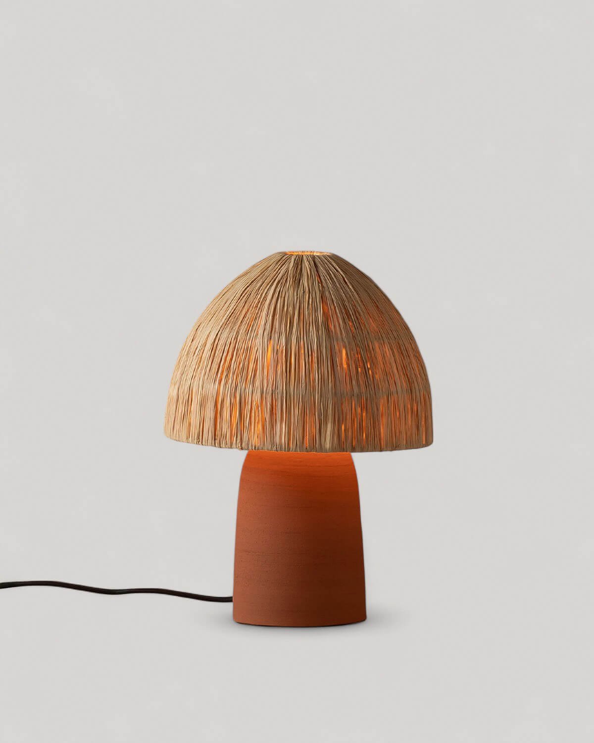 Abbie Bast- und Terrakotta-Tischlampe, Galeriebild 3