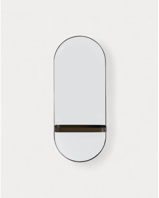 Laiz Wandspiegel mit Metallregal (60x25 cm)