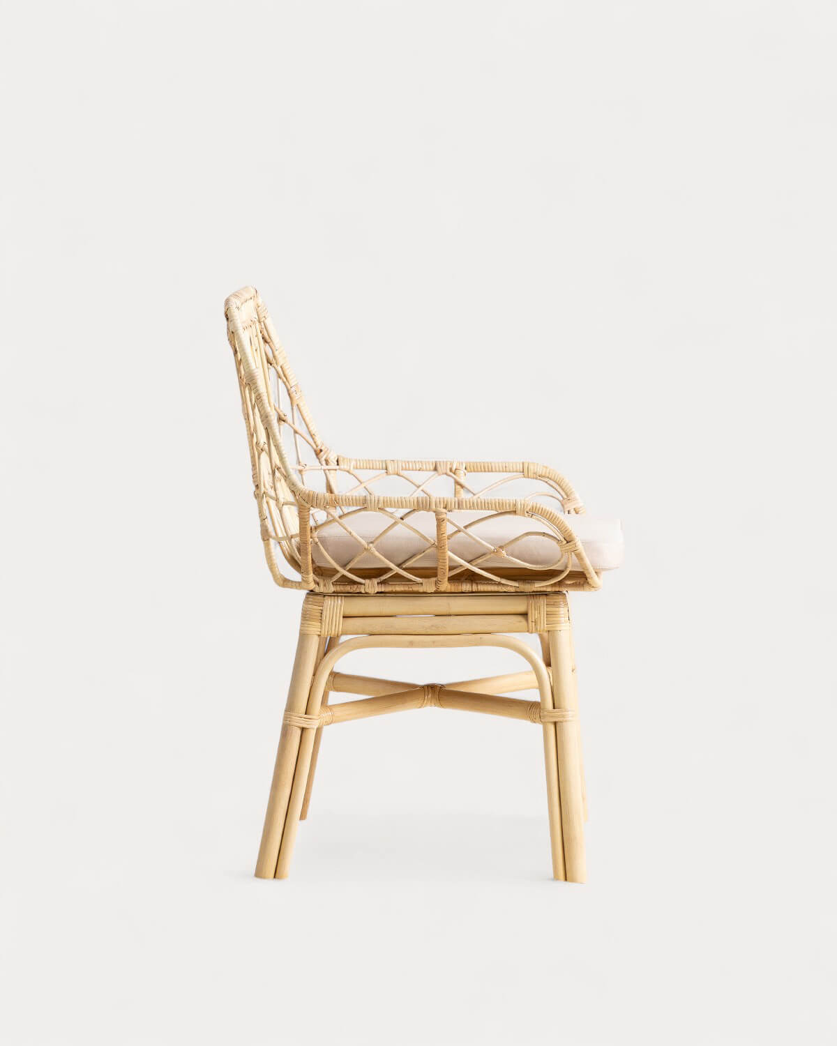 Esszimmerstuhl aus natürlichem Rattan mit Kissen Melys, Galeriebild 2