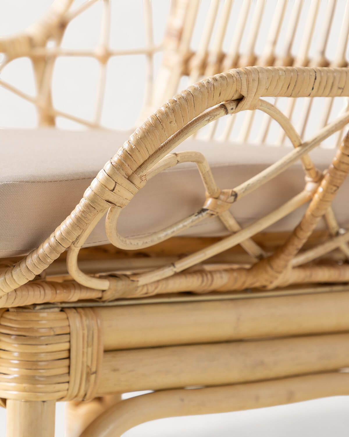 Esszimmerstuhl aus natürlichem Rattan mit Kissen Melys, Galeriebild 4