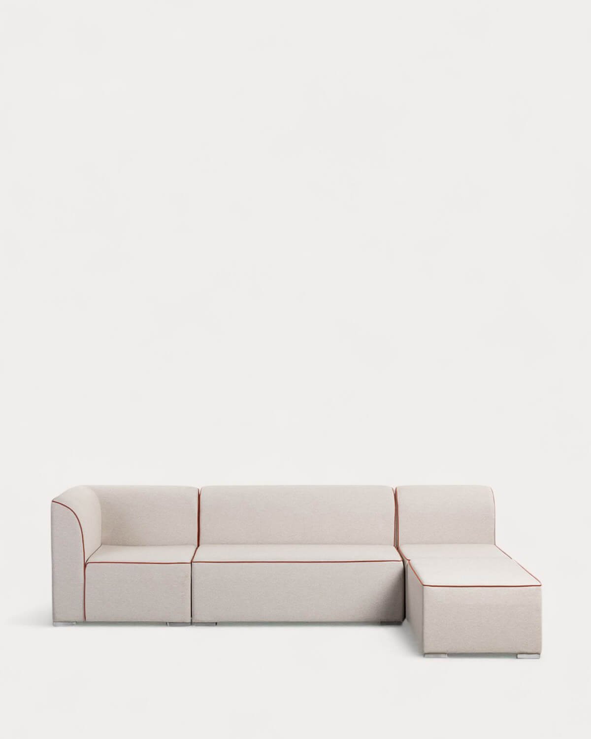 Modulares Gartensofa, 3-teilig mit 2 Ecken und 2-Sitzer-Sofa mit Lagos-Stoffbezug, Galeriebild 1