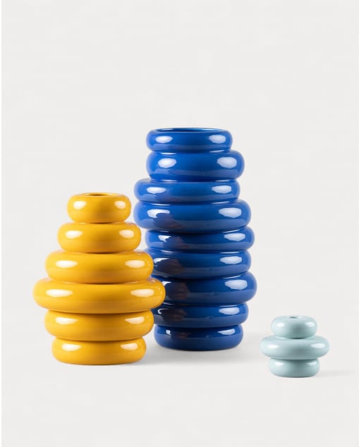 Set 3-teilig Vase und Kerzenständer Casy