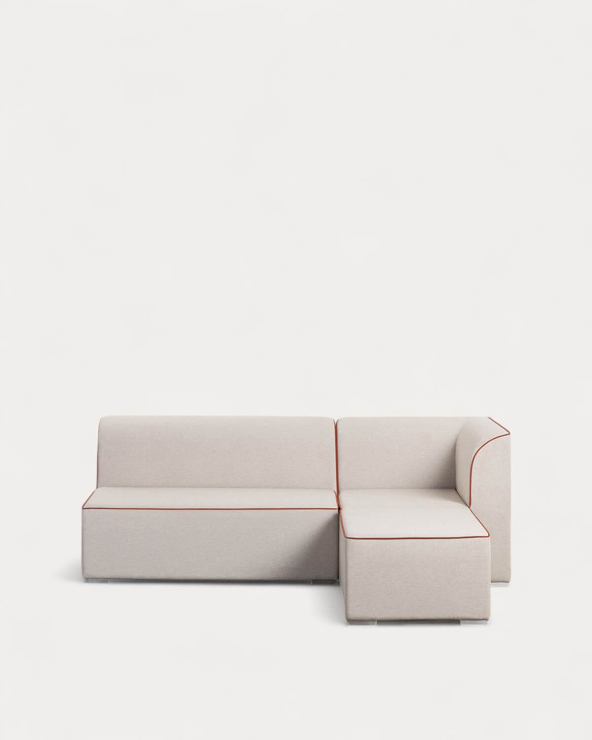 Modulares Gartensofa 2-teilig, 2-Sitzer-Sofa und Ecksofa mit Stoff-Pouf Lagos, Galeriebild 1