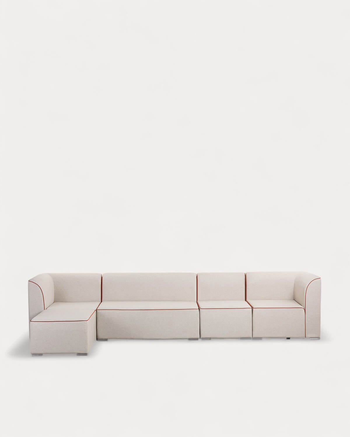 4-teiliges Modulares Eckgartensofa mit 2-Sitzer-Sofa und Sessel mit Lagos-Stoffbezug, Galeriebild 1