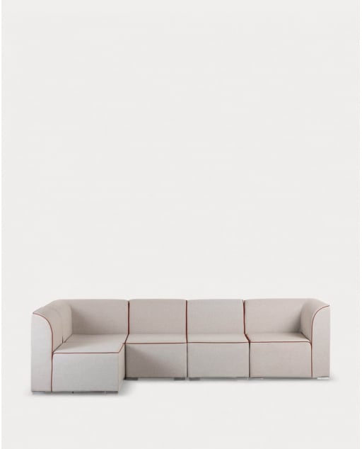 Modulares Gartensofa, 5-teilig, mit 2 Ecken und 3 Lagos-Stoffsesseln