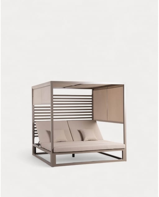 Balinesisches Liegebett aus Stoff und Aluminium Mersia