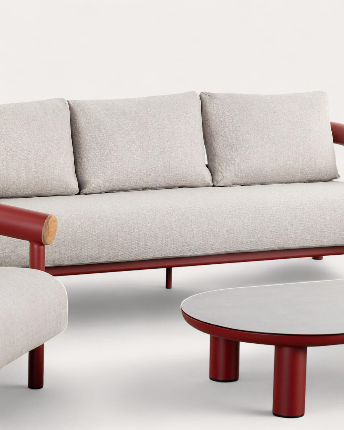 Cheryl Gartenset mit 3-Sitzer-Sofa, 2 Sesseln und Aluminium-Couchtisch, Galeriebild 4