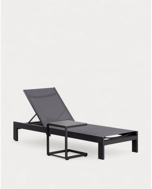 Neues Kreta aluminium-sonnenliegen- und bBeistelltisch-Set 40x40 cm