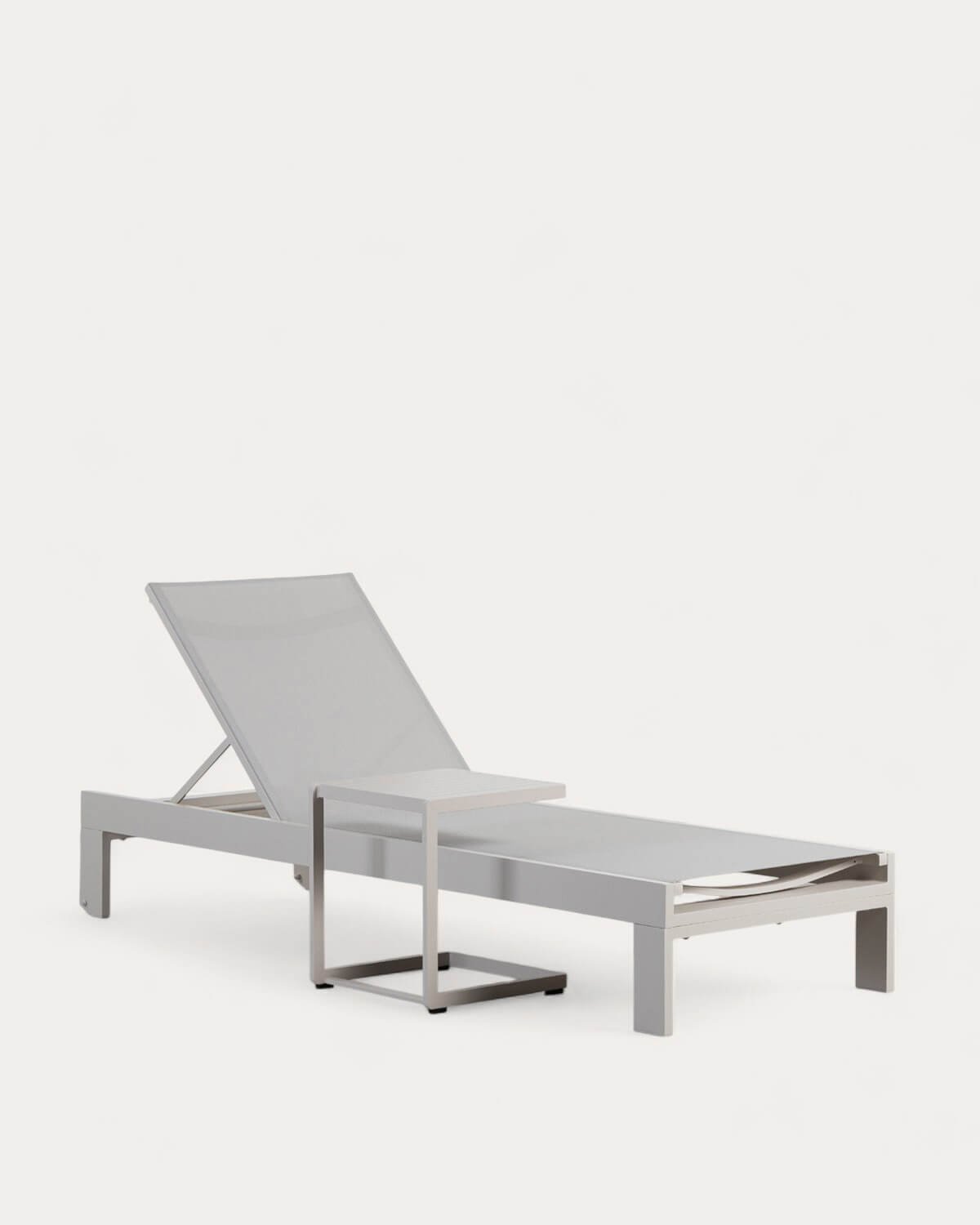 Aluminium Liege- und Beistelltisch-Set (40x40 cm) New kreta, Galeriebild 1