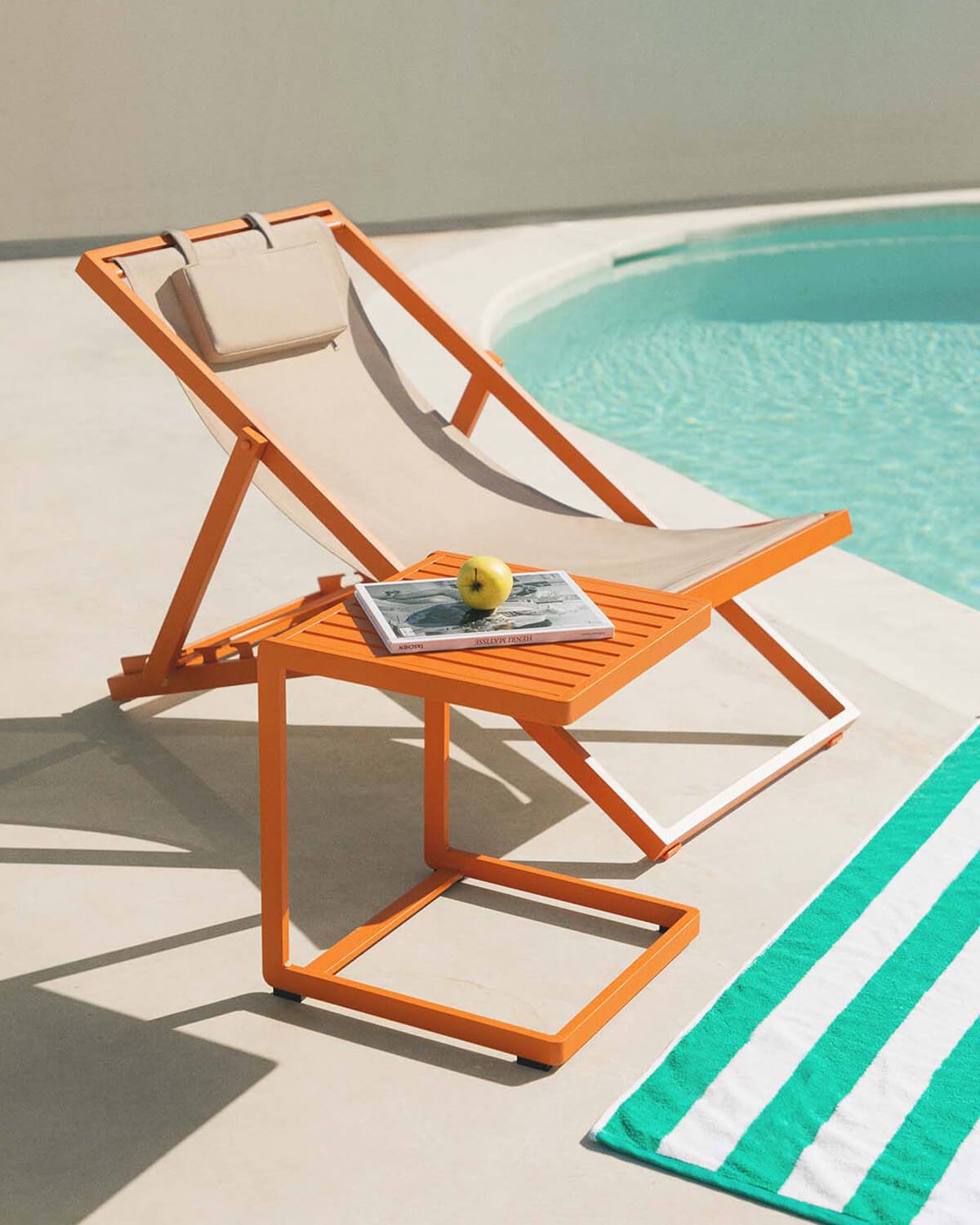 Rilas Liegende Hängematte und Aluminium Beistelltisch Set (40x40 cm) Kreta, Galeriebild 2