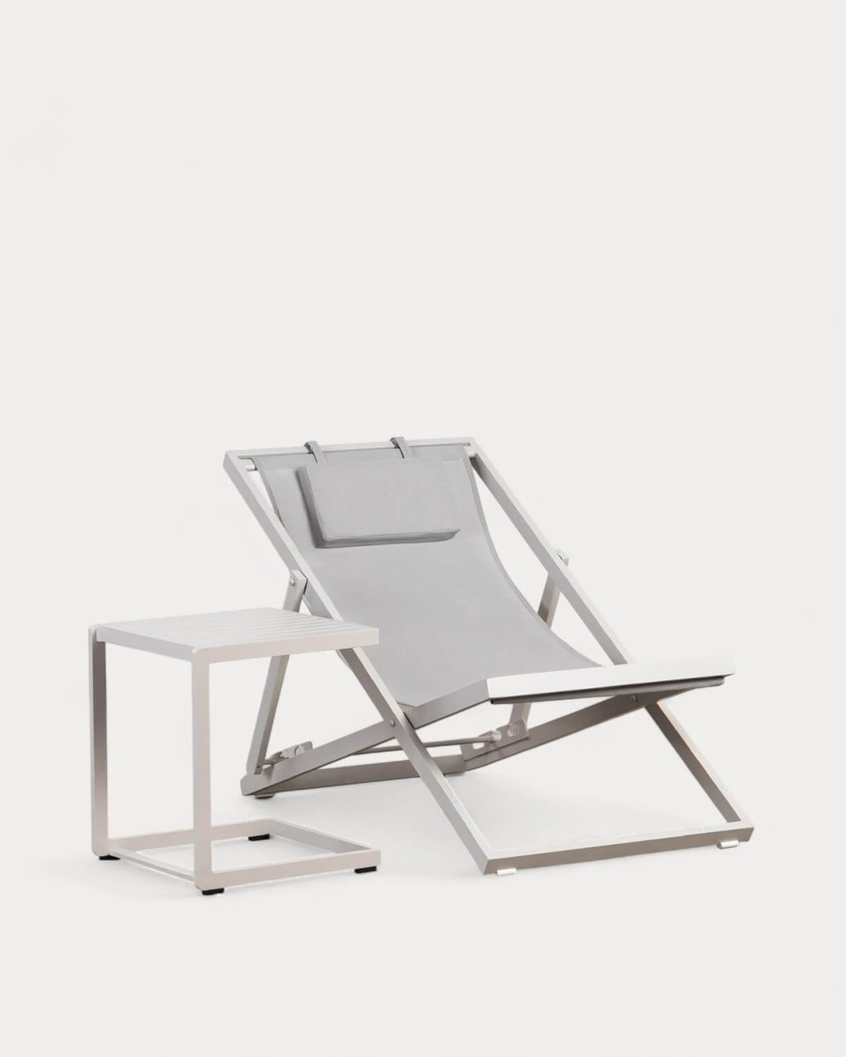 Rilas Liegende Hängematte und Aluminium Beistelltisch Set (40x40 cm) Kreta, Galeriebild 1