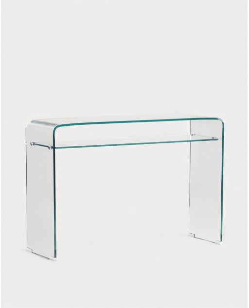 Rechteckige Flurkonsole 110x36 cm aus gehärtetem Glas Endil
