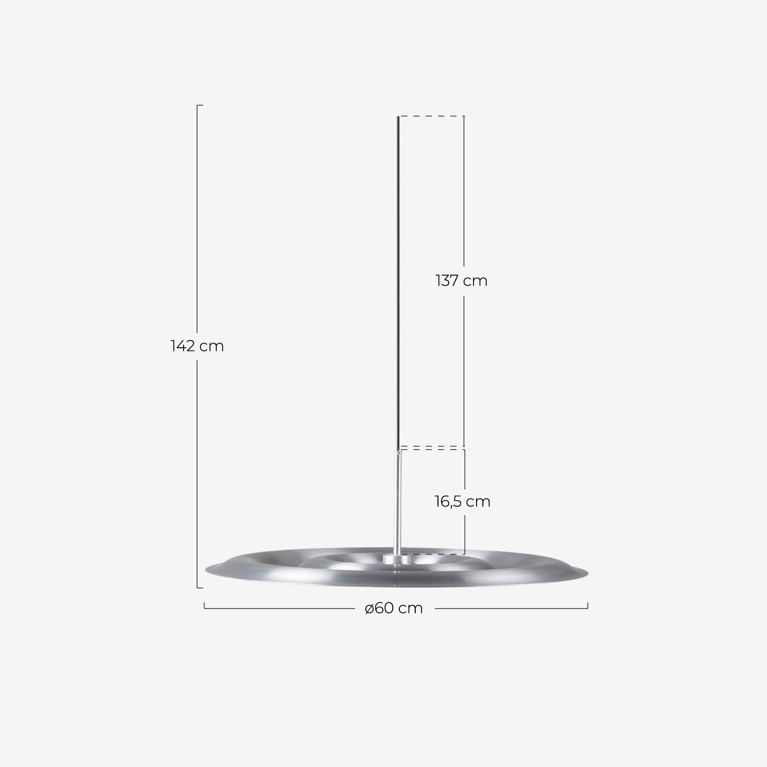 Metall-LED-Deckenleuchte (Ø60 cm) Aulis, Maße